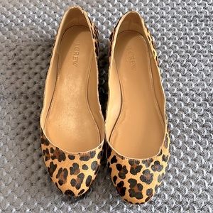 J. Crew leopard print calf-hair block heels